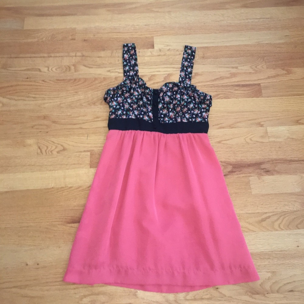 Coral and Floral Tank Dress